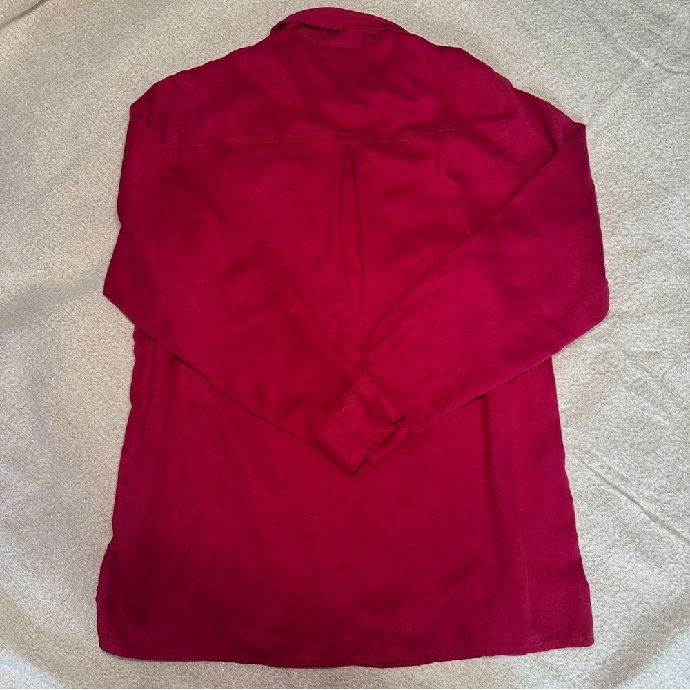 Chico's Vibrant Red Casual Button Down Shirt - Picture 5 of 5